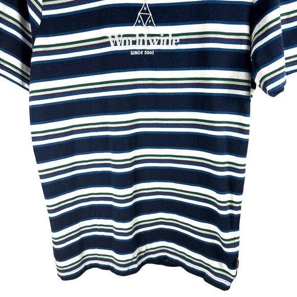 HUF Worldwide Multicolored Striped SS Top Men’s L - Skater Streetwear Casual Hip - Picture 7 of 15